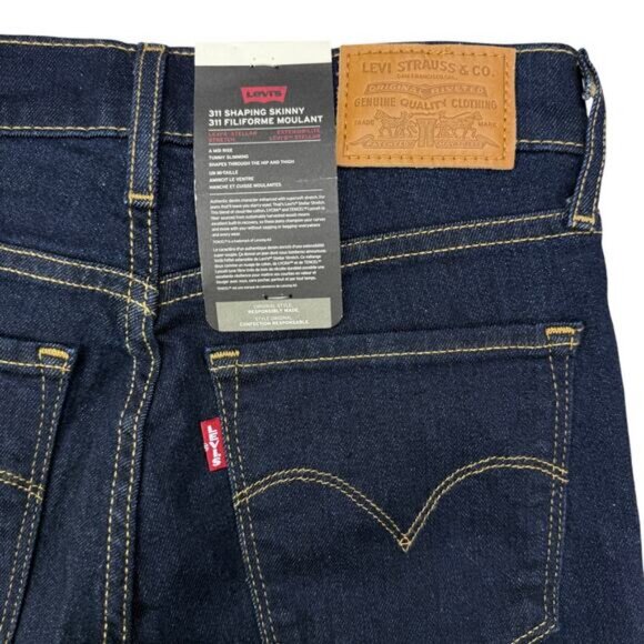 NWT LEVI'S Premium 311 Shaping Skinny Jean Sz 24 Blue Wave Dark Wash - Picture 7 of 8